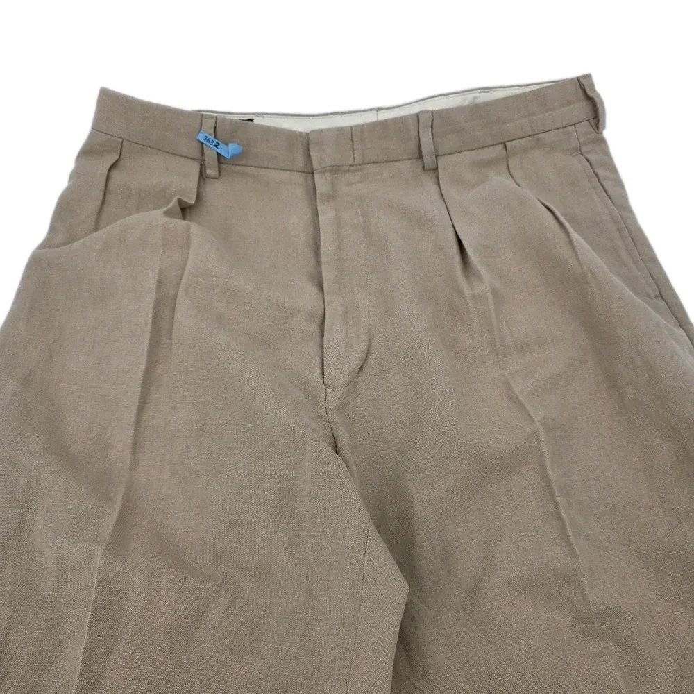 Vintage Polo Ralph Lauren Linen Blend Pleated Pants‎ 36x30 USA Trousers 90s